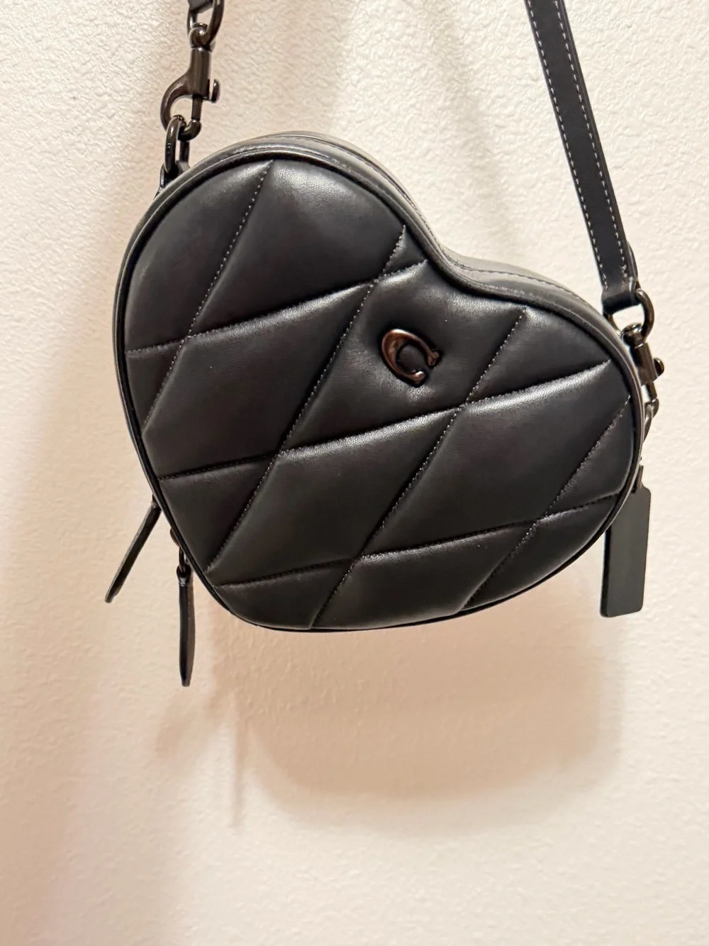 Coach Black Quilted Heart Crossbody Purse